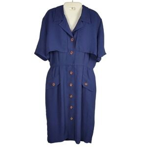 Vintage Gigi By Gillian Pencil Button Front Shirt Dress Size 8